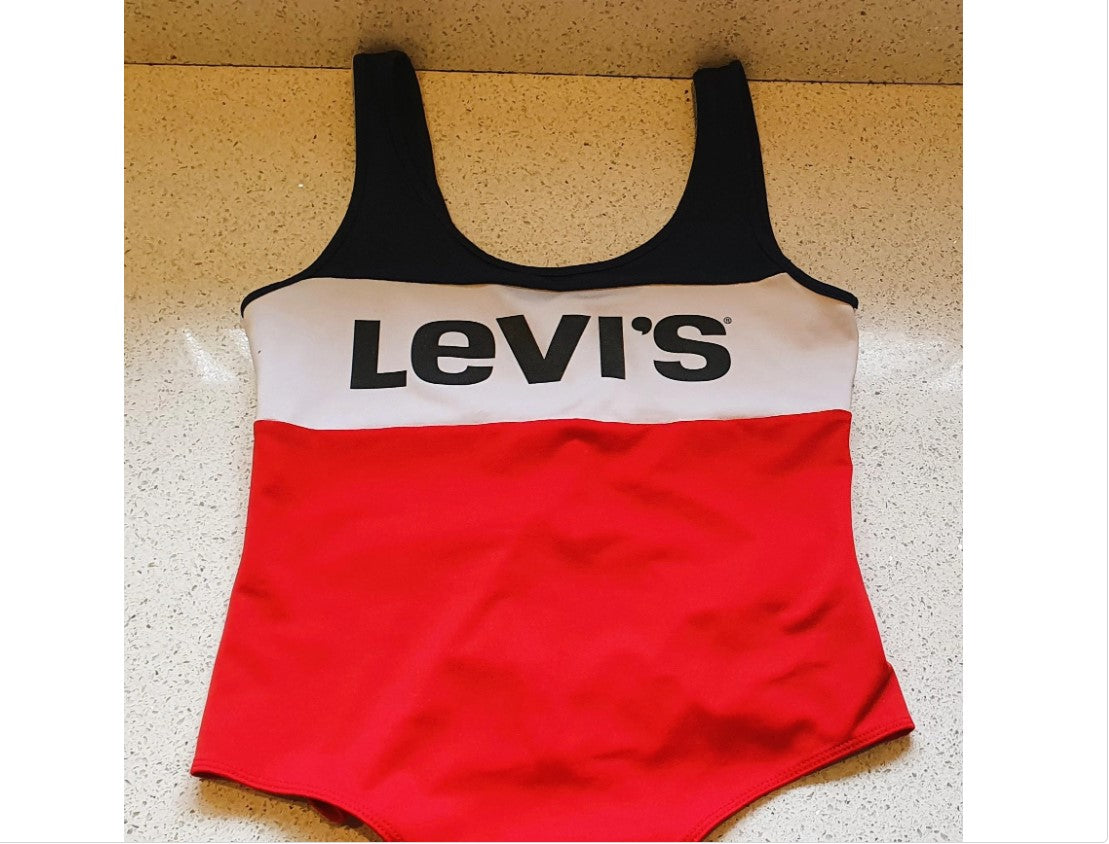 Vintage LEVI's Swimsuit, Vintage LEVI, Swimming Costume / Body Suit, Size Small, UK 10, Excellent Condition