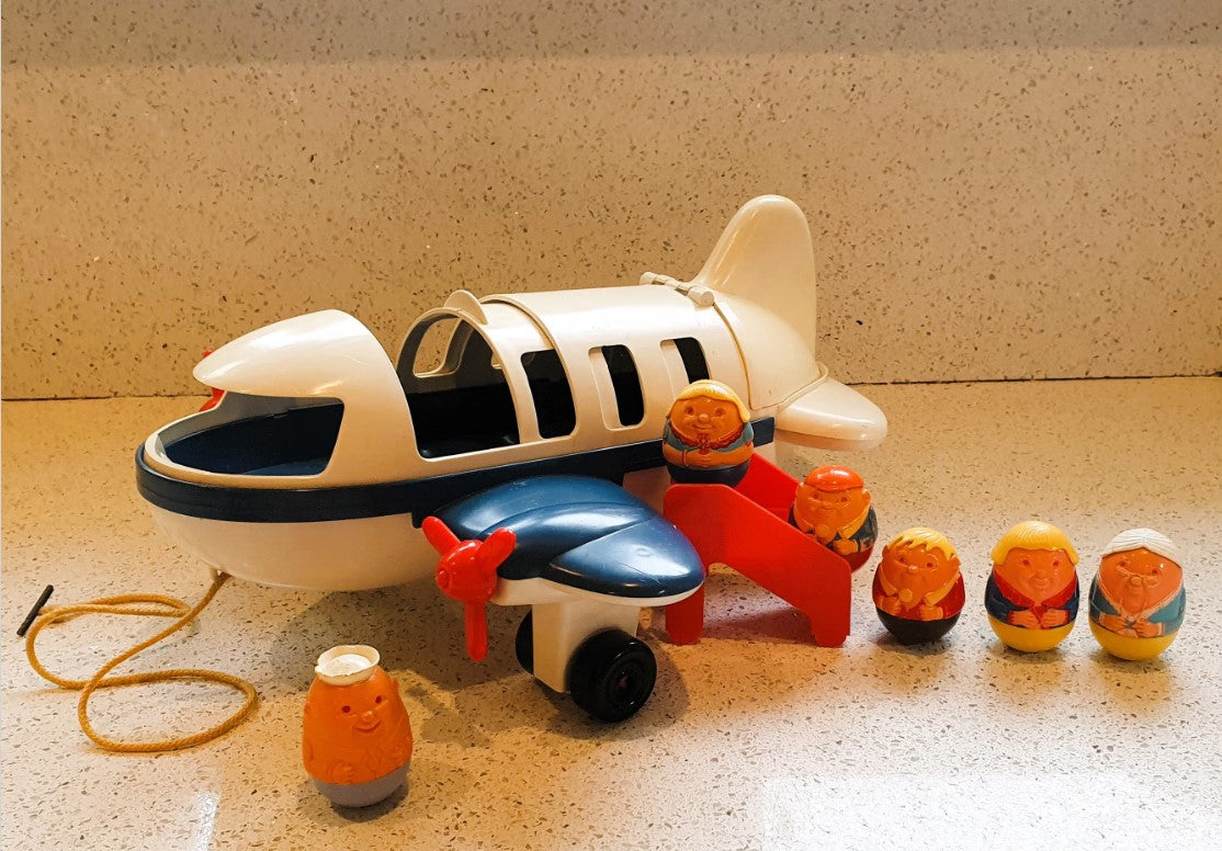 Airfix Weebles Airplane, Vintage, Weebles Plane, With Pilot and Passengers, AIRFIX, England, Airbus - RARE