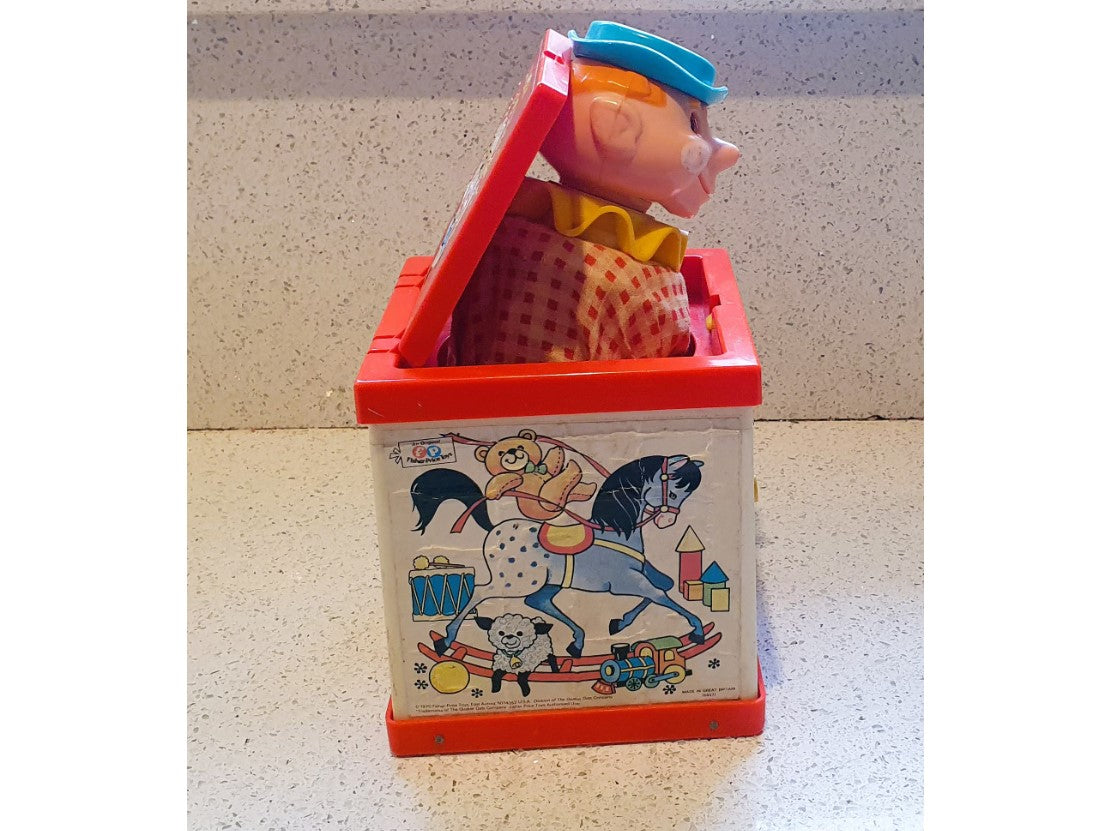 carmine calrone on a fisher price box Fisher-Price Clown Jack in the Box Puppet, Fisher Price Jack in the Bo – Pretty Things At Katies
