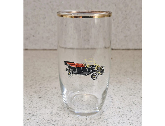 Classic car Drinking glass, Ford, Tumbler, cordial glasses, beer glass, Classic car, Vintage car, gilt