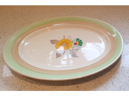 Tams Ware, Hand Painted, 1930s, Serving Platter, 1930's, Original, English Earthenware, 12 Inch 
