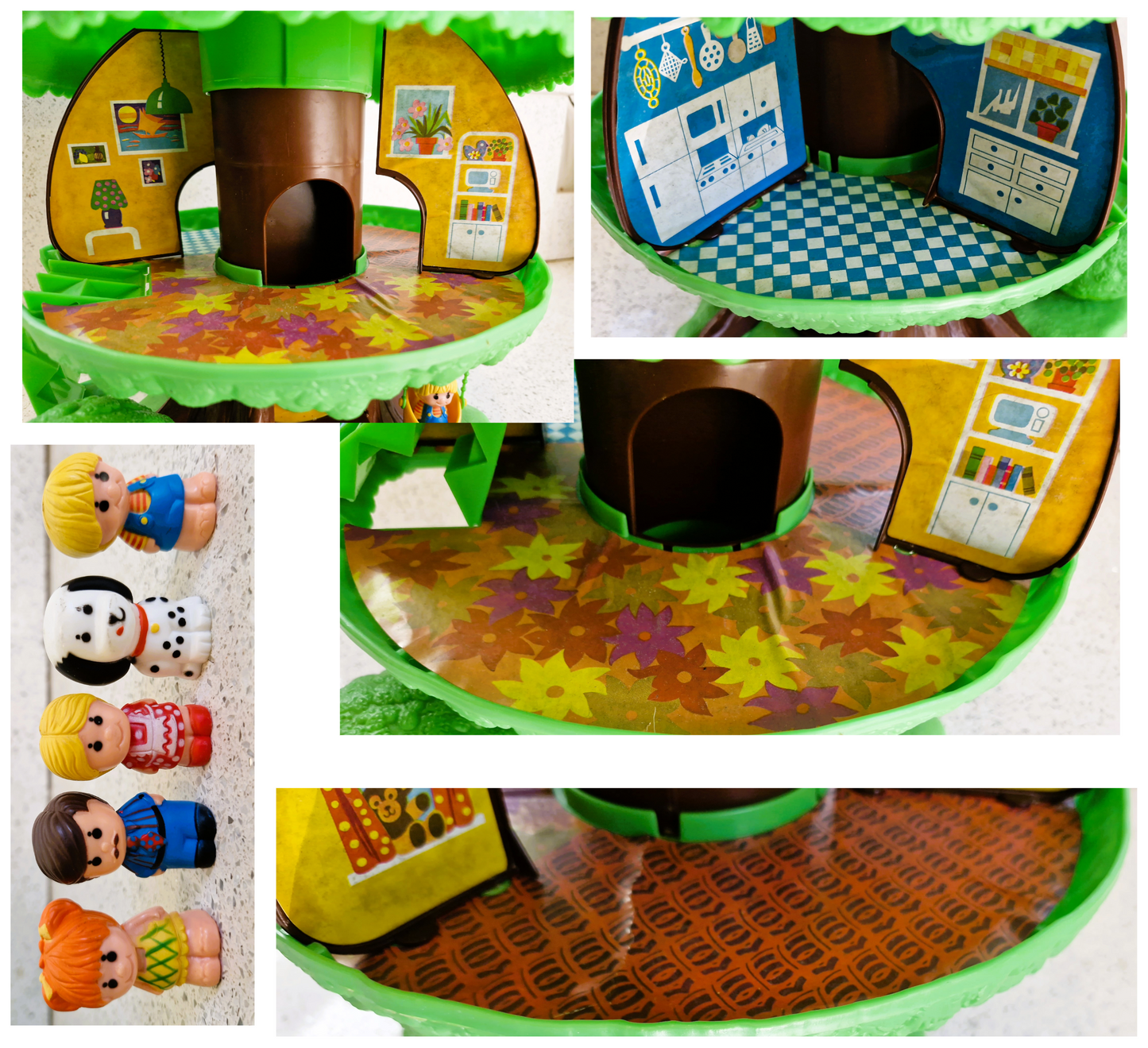 Vintage Palitoy Discovery Time Pop Up Tree House with Family & Car