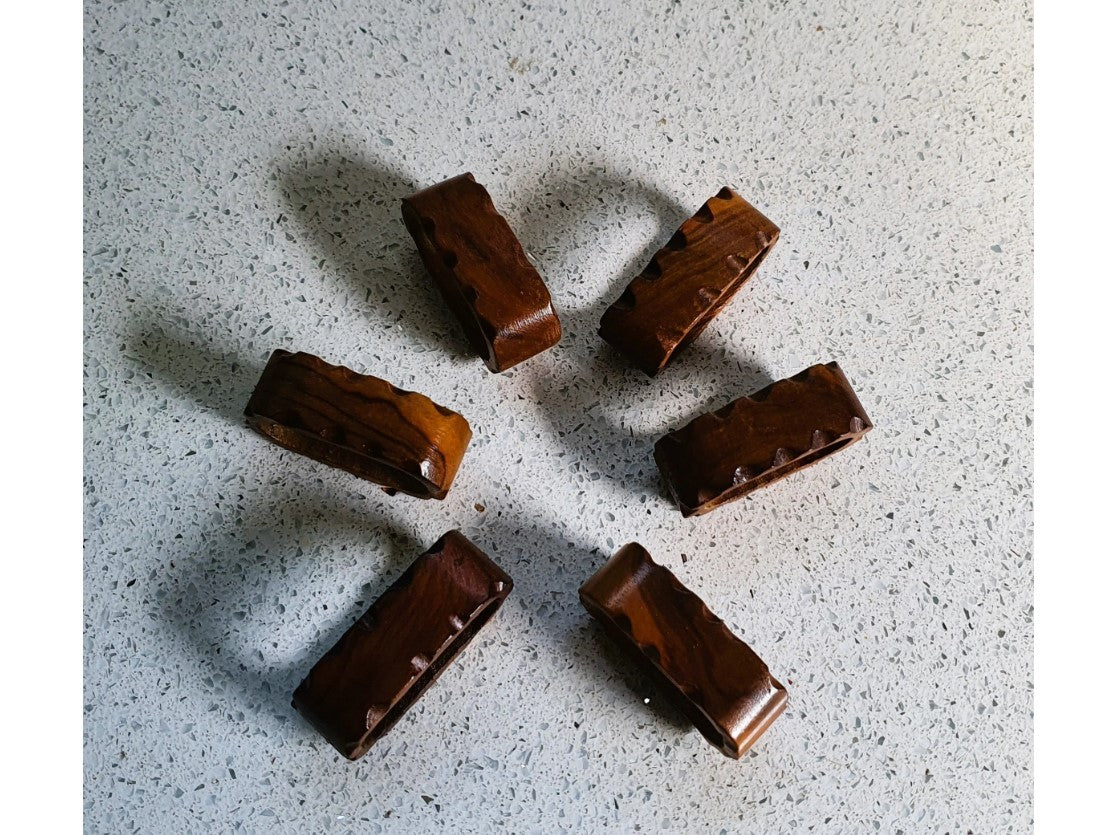Vintage Pear Wood Napkin Rings 