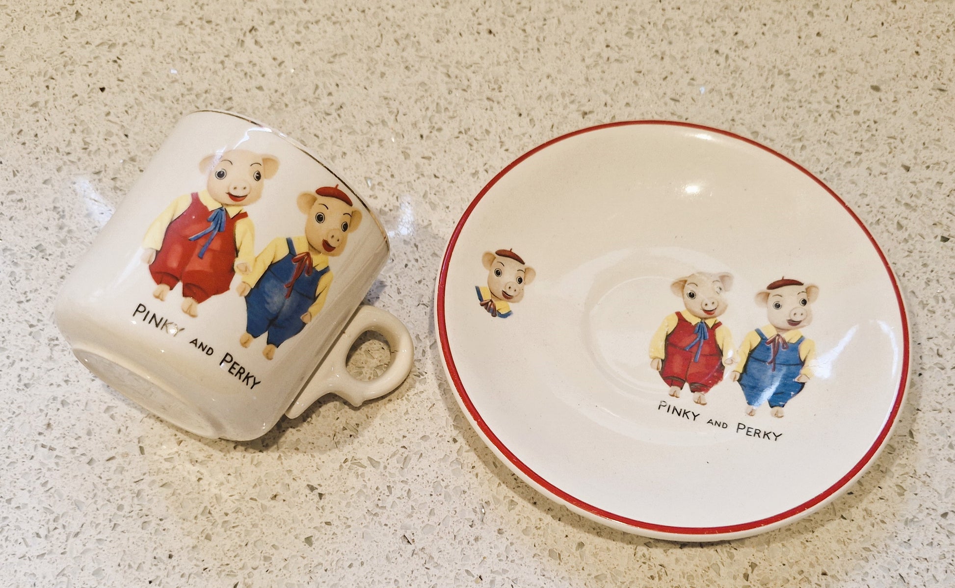 Vintage Pinky and Perky 1960s, Made in England 