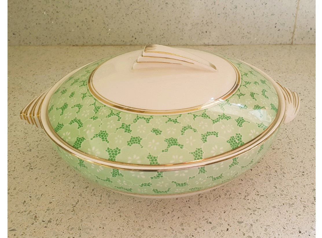 Wedgewood, Mossley, Green and Cream, Tureen, Serving dish, with lid, Wedgewood, Mossley, Dinner Service,