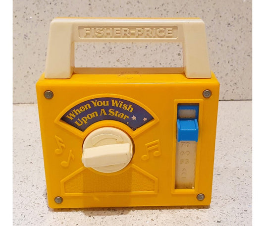 80s, Fisher-Price Radio, When you wish upon a star, Fisher-Price wind up music Box, Fisher Price radio, Vintage 80s
