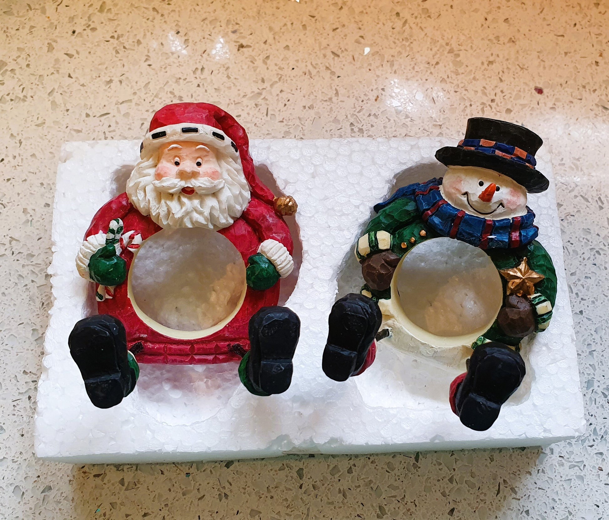 Christmas Napkin Rings, Avon, Snowman Napkin rings, Santa Napkin Rings,