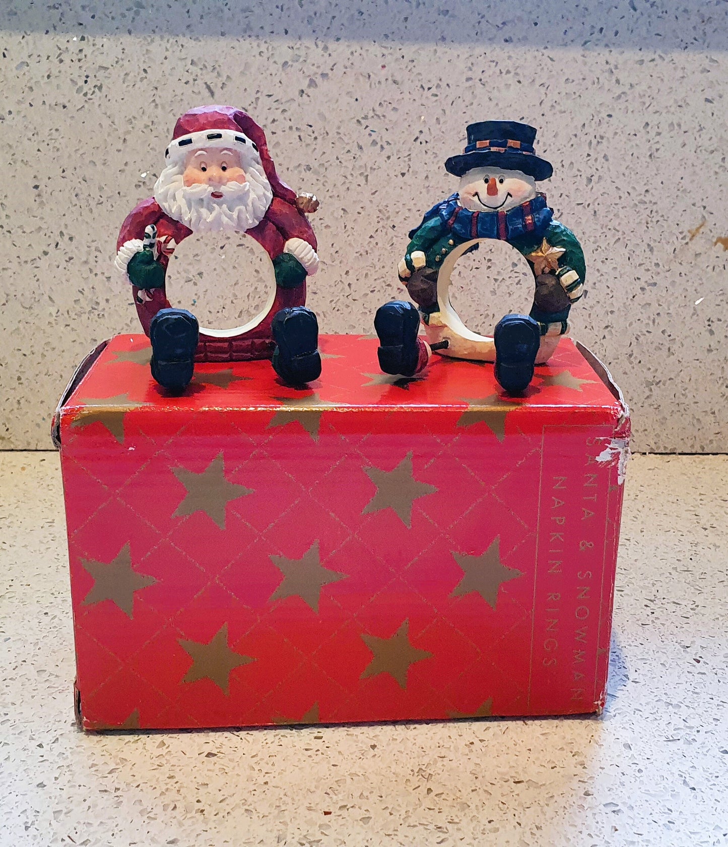 Christmas Napkin Rings, Avon, Snowman Napkin rings, Santa Napkin Rings,